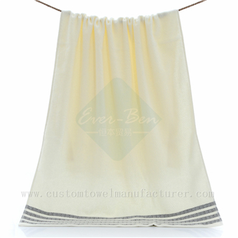 China Bulk Custom Large Cotton baby towels Supplier Beige Color bath towels Manufacturer